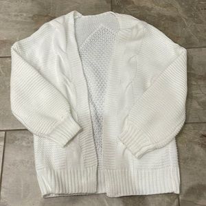 white cardigan